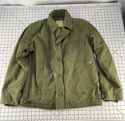 ジャケット・アウター US.NAVY COLD WEATHER PERMLABLE A-2JAKET Vintage US Navy Cold Weather Permeable A-2 Type 1 Deck Jacket