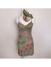 Victoria  s Secret Y2K vintage olive green slip  panty set