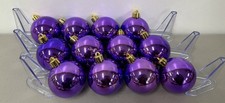 Lot Of 12 Purple Christmas Ornaments Shatterproof Balls - 2  