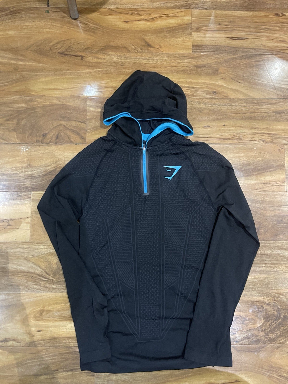 Gymshark Onyx V1 Seamless Hoodie - Blue Size Medium