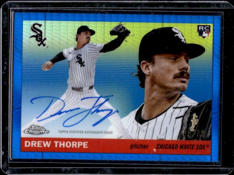 2025 Topps Chrome Platinum Drew Thorpe Auto RC Blue Prism Refractor Rookie #/99