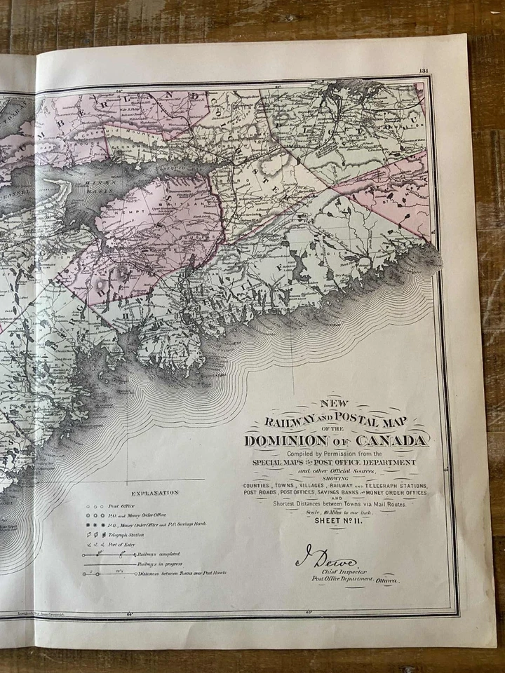 Railway Map of Canada/1877 - Annapolis/Digby/Lunenburg/Halifax areas (Sheet 11) - Image 4 of 4