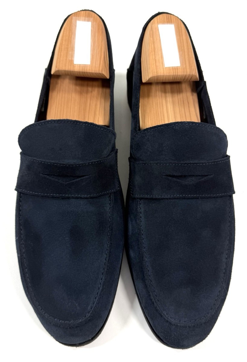 Wolf & Shepherd Mens Monaco Italian Suede Penny Loafers Size 