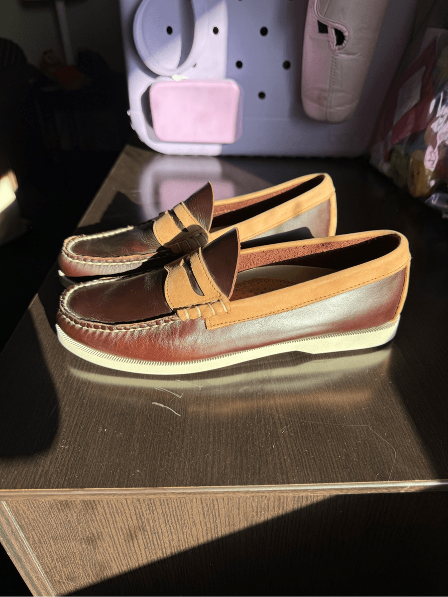 G.H. Bass Weejuns Tan & Brown Mens Sz 9 Loafers EUC G.H. Bass Weejuns Tan & Brown Mens Sz 9 Loafers EUC | eBay main image 3