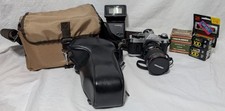Canon AE-1 Program 35mm SLR Film Camera, Commander 62 MM Lens, Flash, More, READ
