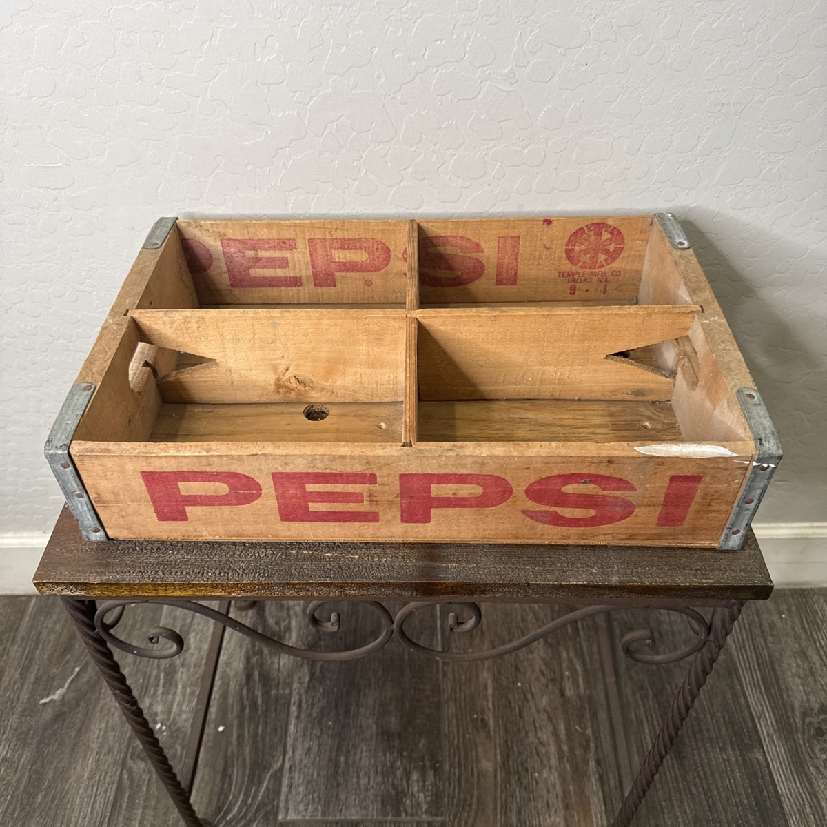 Vintage Wooden Pepsi Crate Temple Mfg Dallas TX 1974 Ventura | eBay