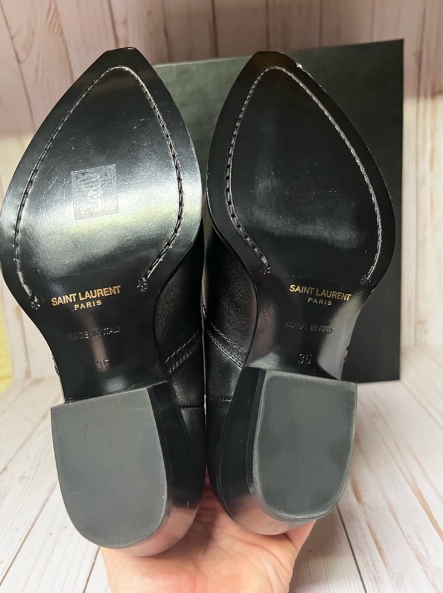 Saint Laurent Lukas 40 Leather Chelsea Boots Black Sz 35 / 5 | eBay