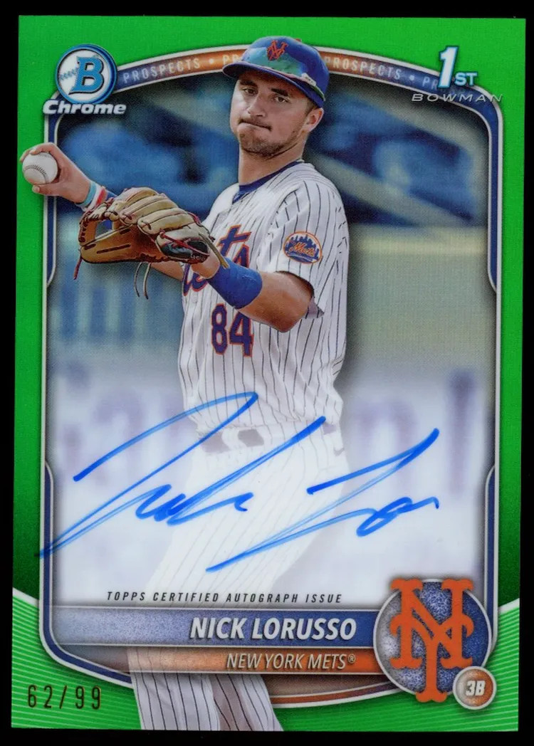 NICK LORUSSO 2025 Bowman Chrome 1st Prospect Green Refractor Auto /99 #CPA-NL