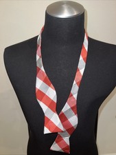 Unbranded Silver Gray Checked Self Tie Bow tie