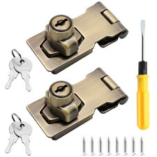Bronze Key Lock Cabinet Door Hasp Set