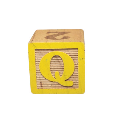 Vtg Letter Q Wooden Alphabet Block Replacement Crafts Crafting Supply 1.75x1.75''