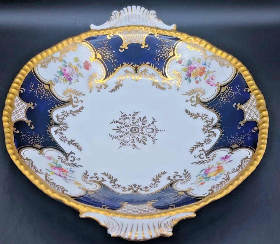 Vintage Coalport “Batwing” Cobalt Blue & Gilt Floral Bowl Crown Mark c.1920–1950 - image 2 of 4