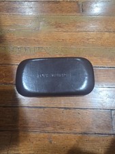 Authentic LOUIS VUITTON Brown Leather Clamshell Glasses Eyeglasses Case