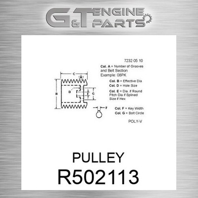 R502113 PULLEY fits JOHN DEERE (Surplus Open Box)
