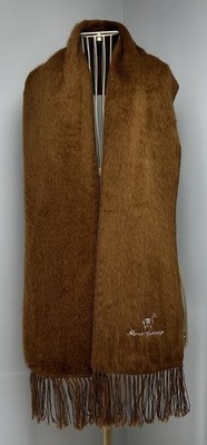Alpaca Carmargo Brown Fringe Scarf  Made In Peru