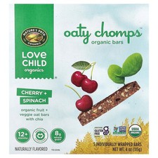 Nature's Path, Oaty Chomps  Organic Bars, 12 Months, Cherry  Spinach, 5