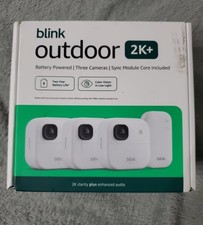 NEW 3 PACK Blink Outdoor 2K Wireless Security WHITE CAMERAS W/ SYNC CORE MODULE