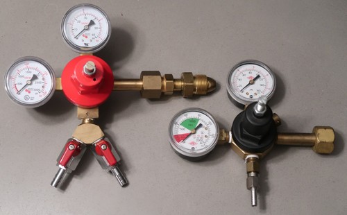 MicroMatic Tap Rite Beverage Beer Primary Double Gauge Dual barb Co2 Regulator