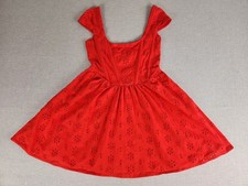 ASOS Design Red Eyelet Corset Mini Dress Sexy Milkmaid Cottagecore Bustier EUC