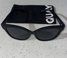 Quay It s My Way Matte Black Cat Eye Dark Women s Sunglasses With Case