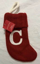 Wondershop Knit Mini Christmas Stocking Red 7” Initial “C” NWT
