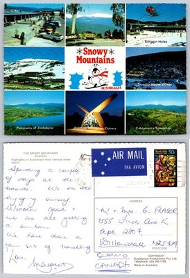 1984 Snowy Mountains Australia Multi-View Postcard - Jindabyne Smiggin Holes