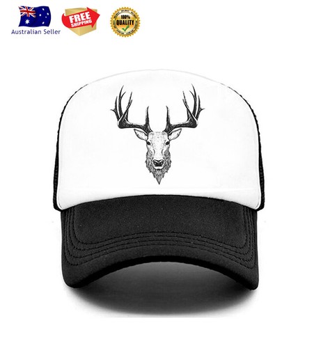 Trucker Cap Hat Hiking Deer Design 