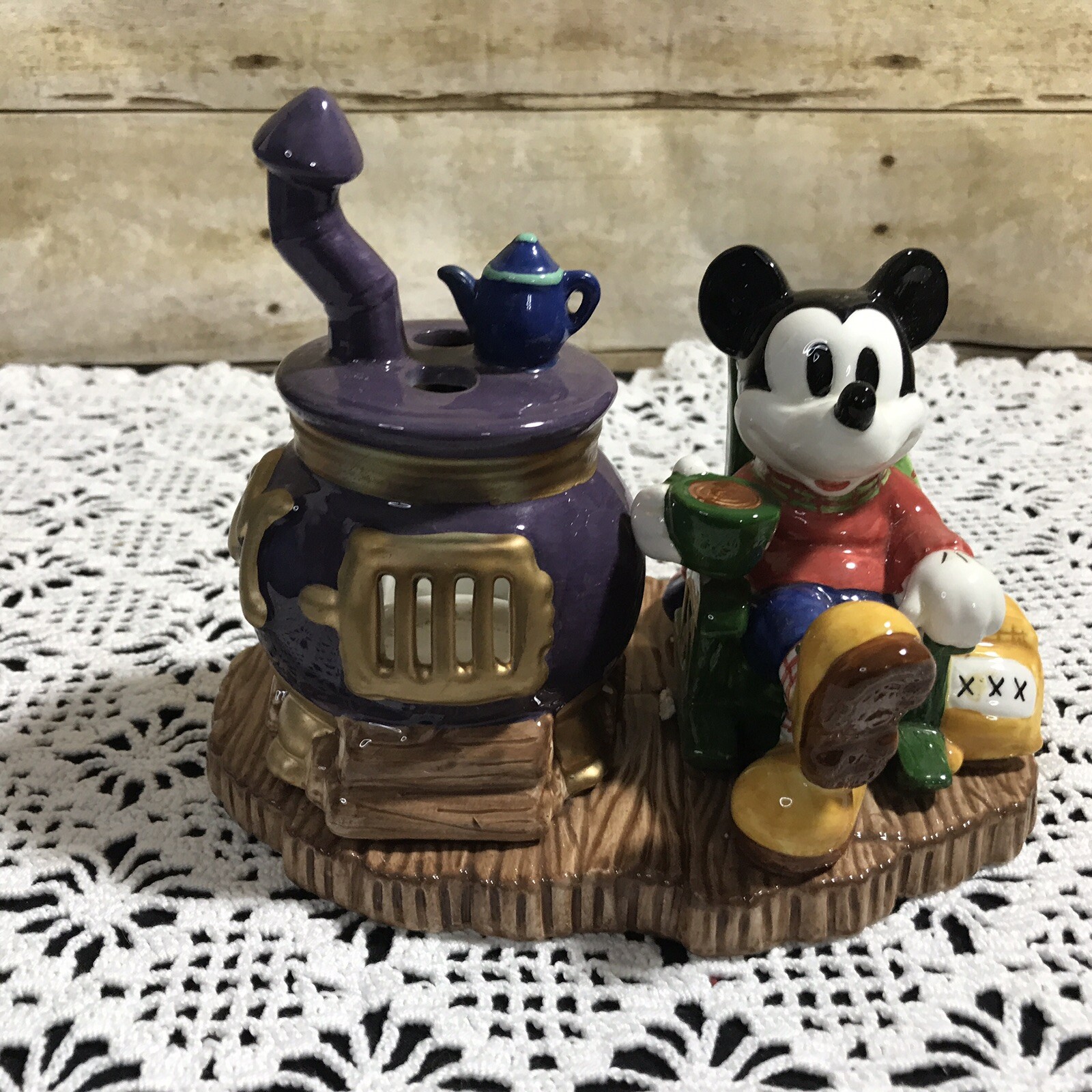 Disney Mickie and Pot Belly Stove Ceramic tea light holder | eBay