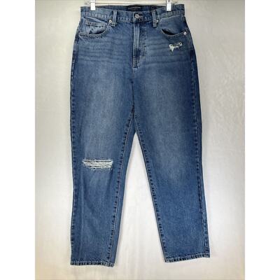 Lucky Brand High Rise Drew Mom Jeans Stretch Women s Size 8/29 Ankle Distressed