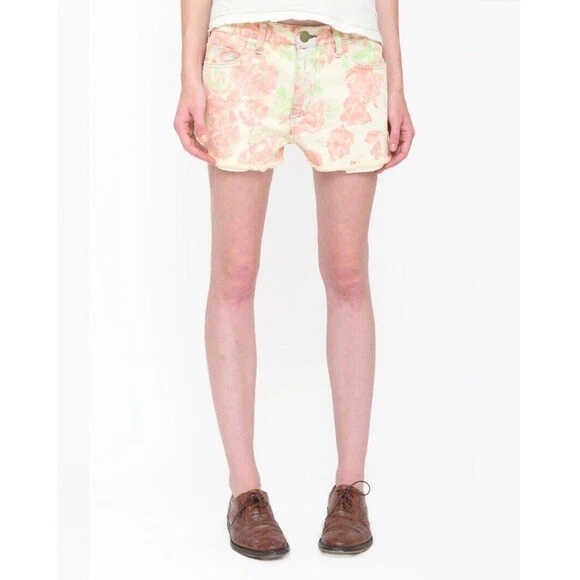 Current Elliott бойфренд расслабленный отрез джинсовой ткани красный розовый шорты - размер 24 - Изображение 2 из 4