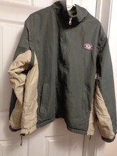 Men's fleece lined warm-up jacket w/zip off sleeves sz L
