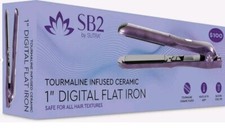 SB2 By Sutra Tourmaline Infused Ceramic 1" Digital Flat Iron straightener-Purple