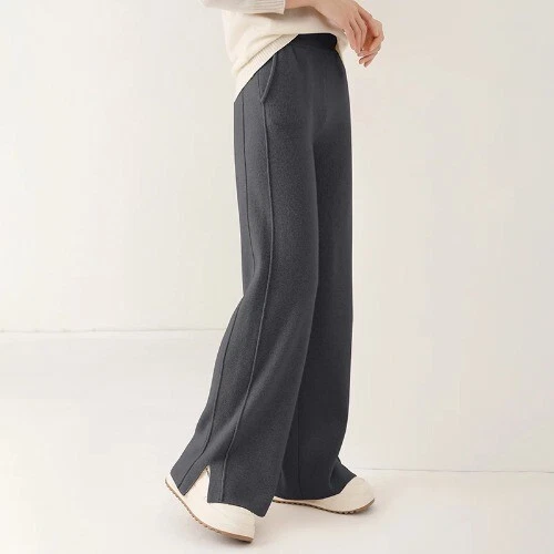 Pantalones sueltos de cachemir de cintura alta para mujer - Imagen 28 de 31