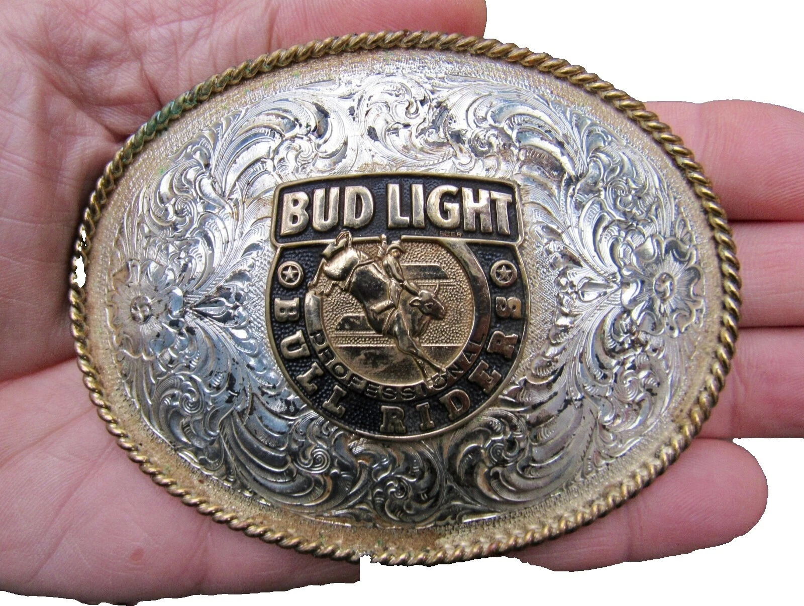 Hebillas de cinturón VINTAGE deportivo plateado plata