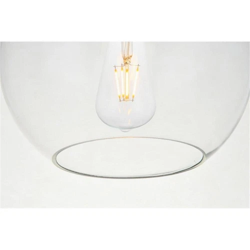 Living District Baxter 1-Light Metal & Glass Flush Mount in Brass/Clear - Picture 5 of 6