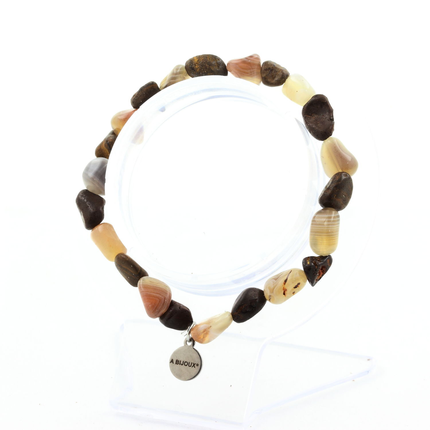 Opale Boulder d'Australie bracelet pierres naturelles Agate du Botswana fait main