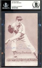 Harry Brecheen Beckett BAS Signed 1947-66 Exhibits Rookie Autograph