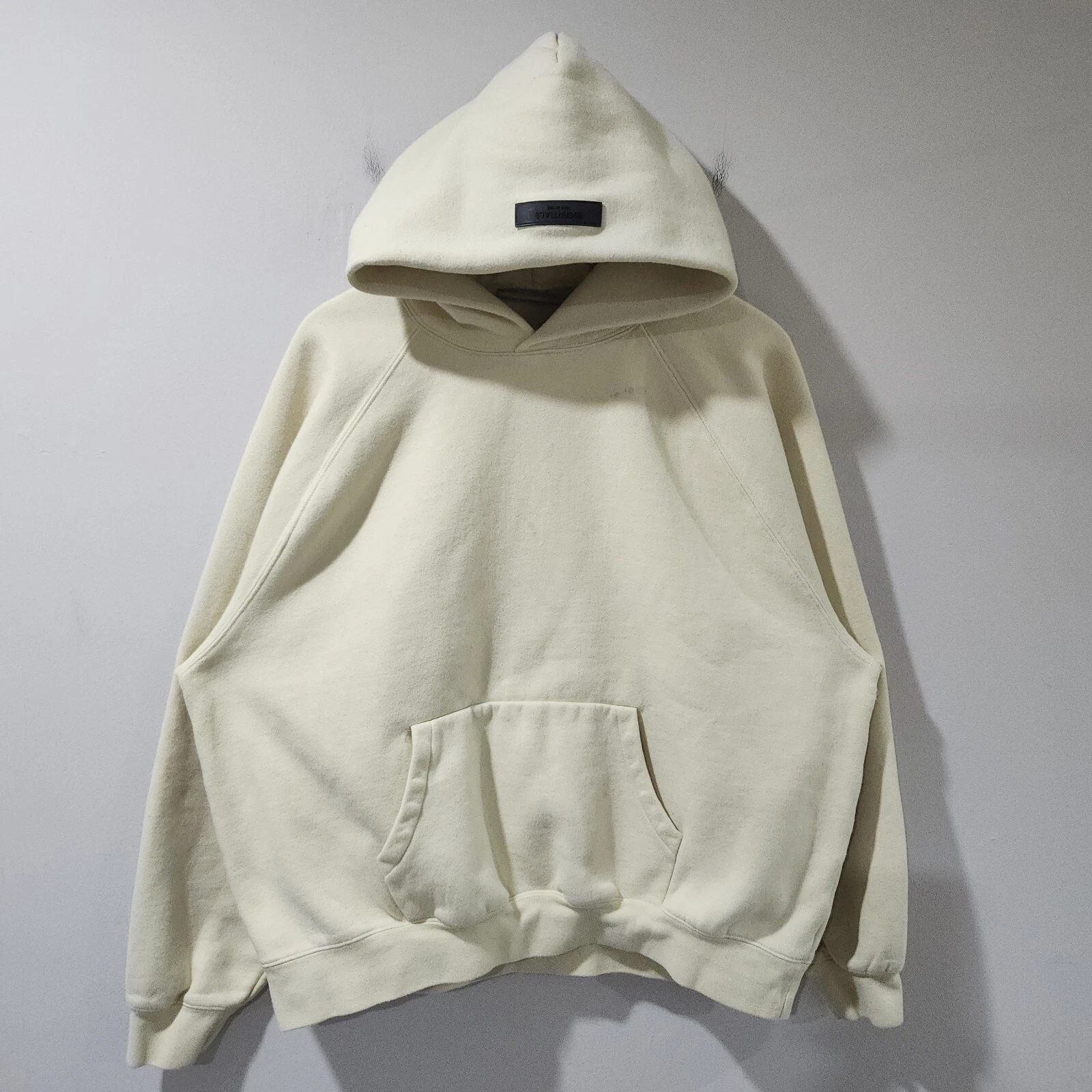 Felpa con cappuccio Essentials Fear Of God pullover spesso pesante tono giallo hype large