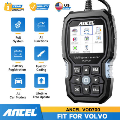 ANCEL VOD700 Fit for VOLVO Full System OBD2 Scanner ABS Oil ETC EPB TPMS Reset