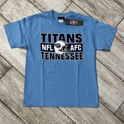 Tennessee Titans Youth Size Medium Reebok T Shirt Helmet Carolina Blue NWT