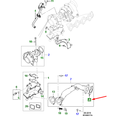 Genuine Jaguar XF EGR Valve Gasket Right AJ813345 for sale online 
