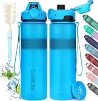 Sport Trinkflasche 1L Bpa-Frei Auslaufsicher Groß Blau Fitness BüRo Reise