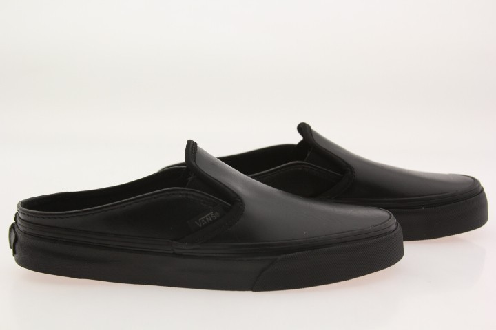 vans black leather shoes