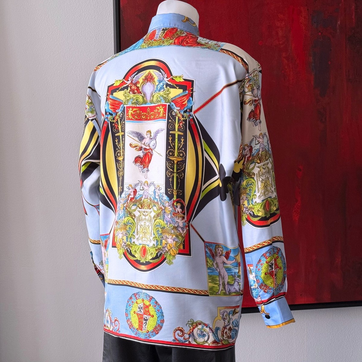GIANNI VERSACE silk shirt Angeli e Cherubini size 46 from S