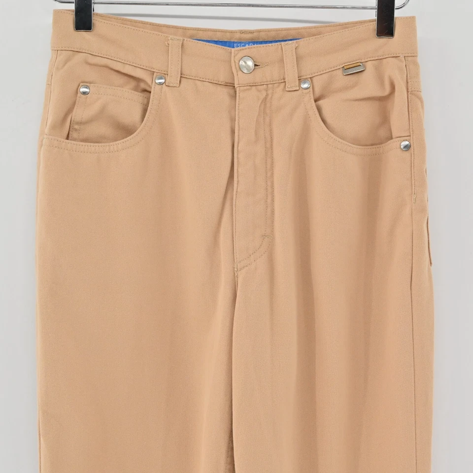 Jeans feminino ESCADA tamanho 34 esporte cintura alta skinny stretch jeans bege - Imagem 3 de 4