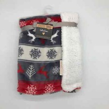 Blankets  Beyond Christmas Sherpa Baby Blanket Jumping Reindeer Deer Snowflakes