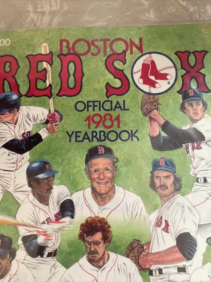 Anuario de béisbol 1981 de los Medias Rojas de Boston Jim Rice, Carl Yastrzemski primera impresión Foto 2 de 3