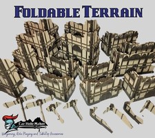 Foldable 3D Modular Ruins Terrain 28mm 32mm for Warhammer, TTRPG, Kill Team