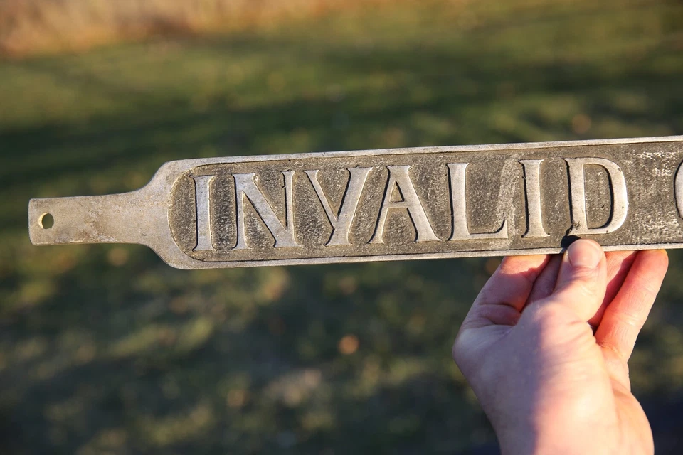Vintage Invalid Coach Funeral License Plate Car Emblem Sign Packard Hearse old - Image 3 of 4