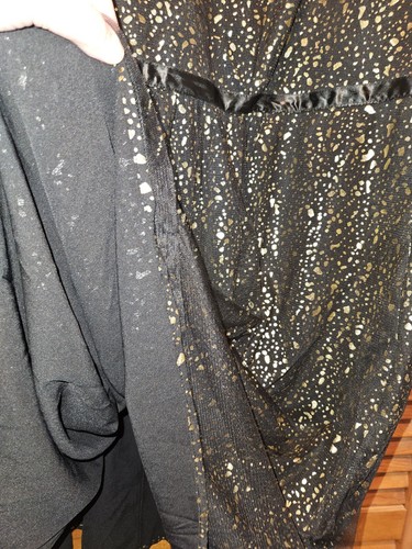 NWT 26/4X BloomChic Mesh Overlay V-Neck Sleeveless Polka Dot Dress Black & Gold - Picture 8 of 15